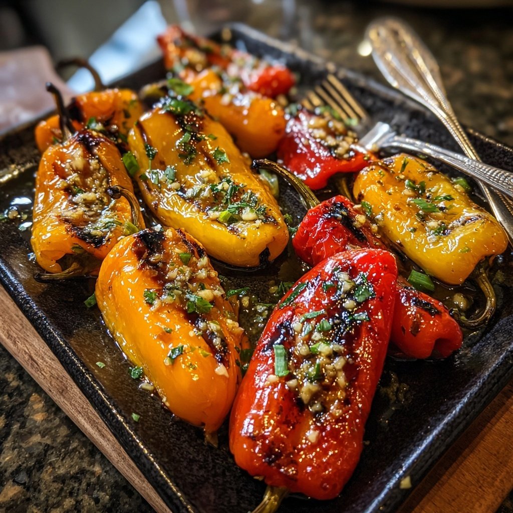 Gegrillte Paprika Mit Knoblauch
