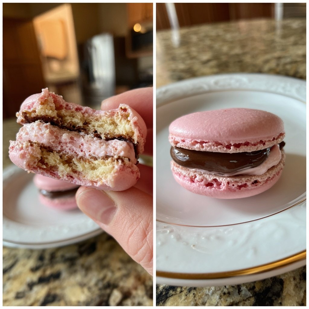 Macarons mit Erdbeer-Schokoladen-Ganache