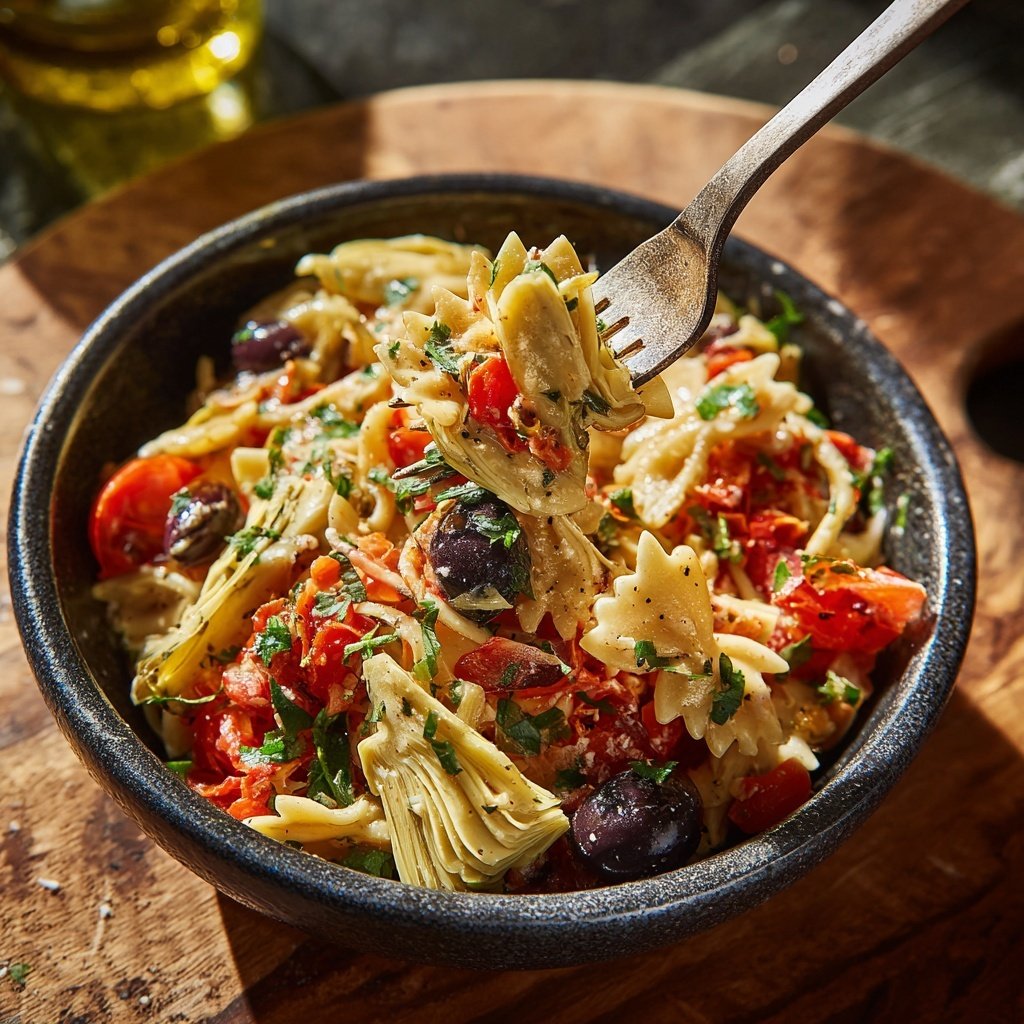 Nudelsalat Mediterran Mit Artischocken