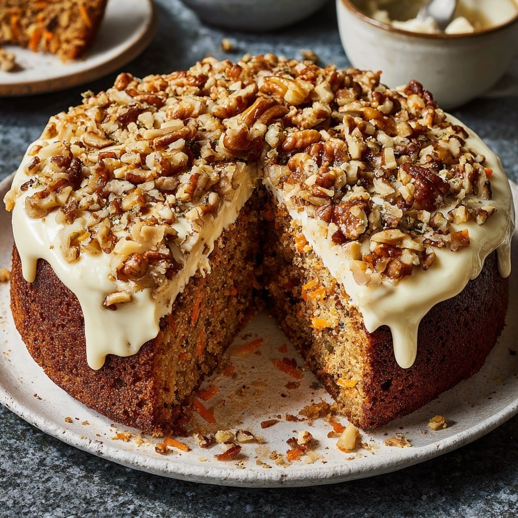 Karottenkuchen Mit Dinkelmehl Und Nüssen