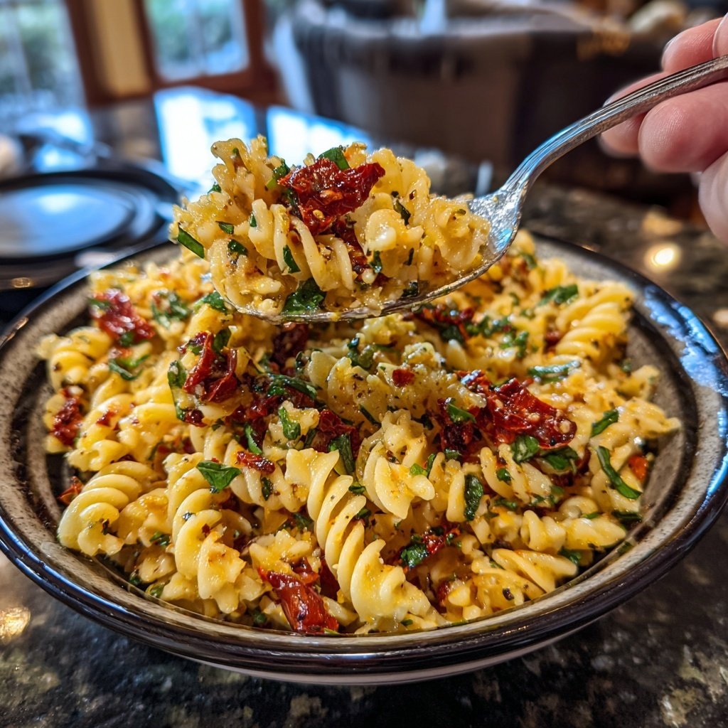 Mediterraner Nudelsalat Mit Getrockneten Tomaten