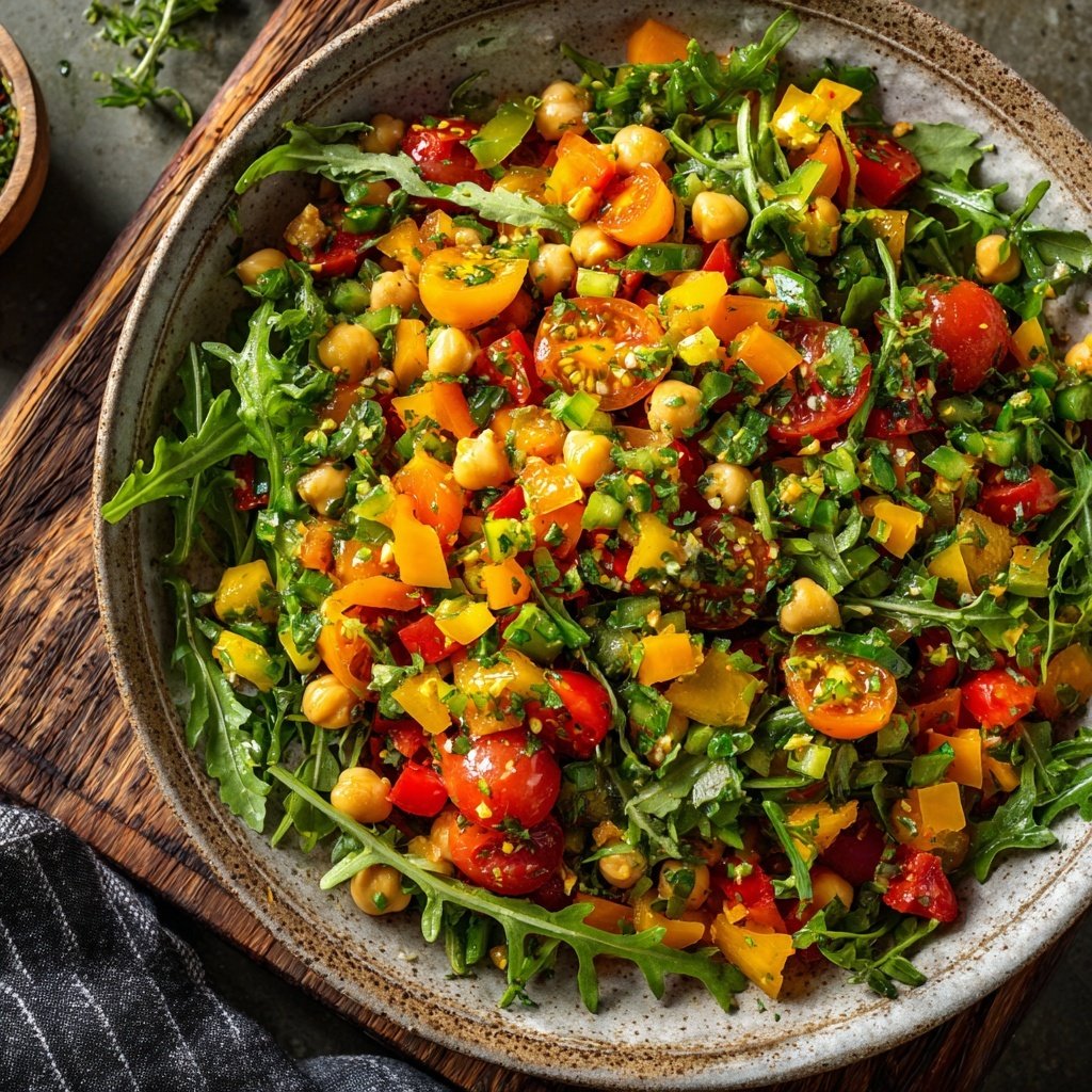 Kichererbsen Salat Mit Rucola Zum Grillen