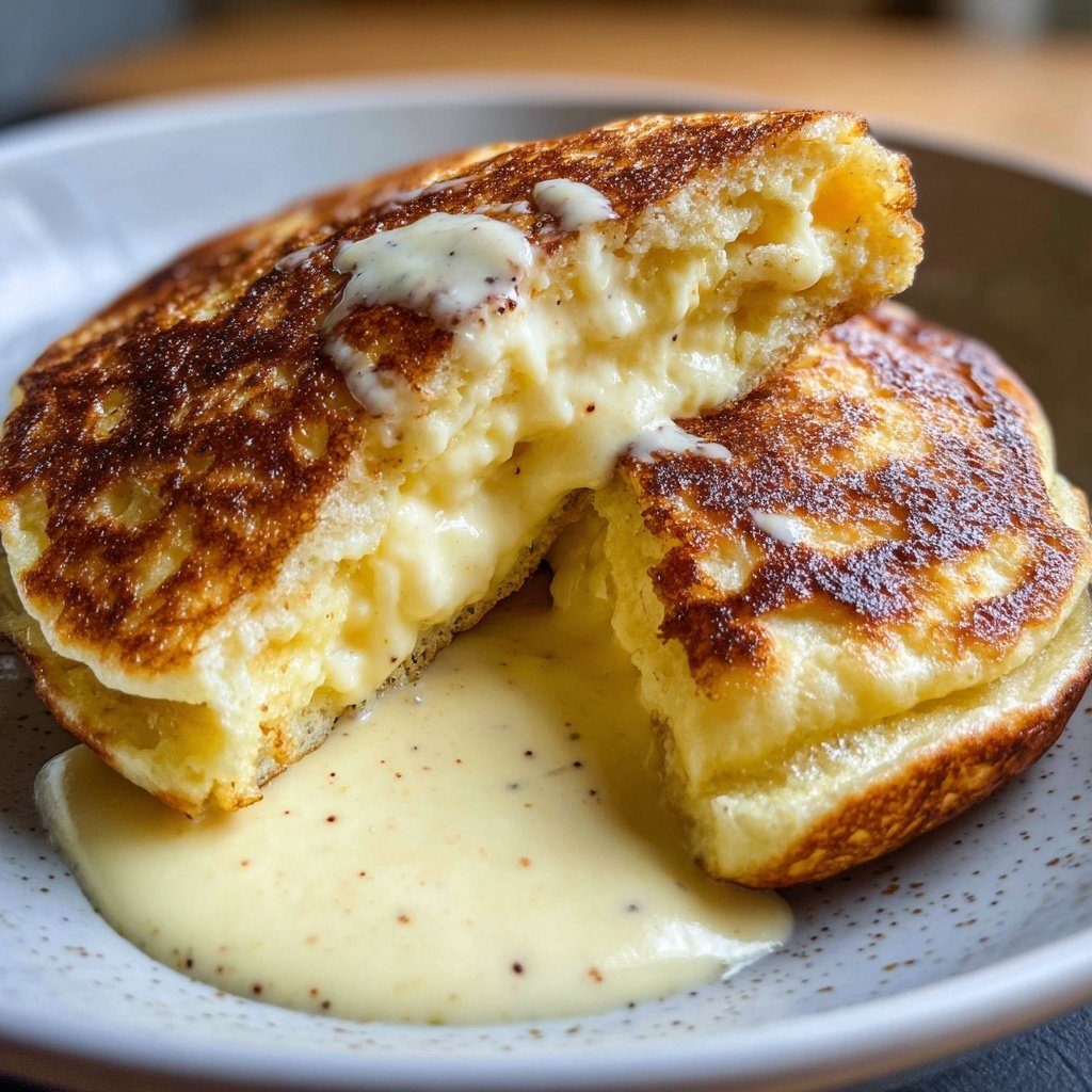 Pfannkuchen mit Vanillepudding